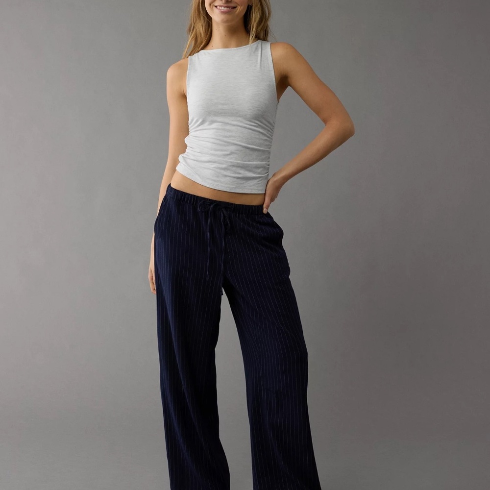 American Eagle Ruched Boat Neck Tank Top